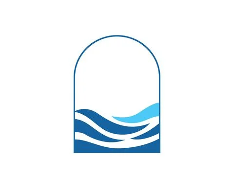 Wave logo vector background. Water icon template. Abstract sea at the window Stock Illustration