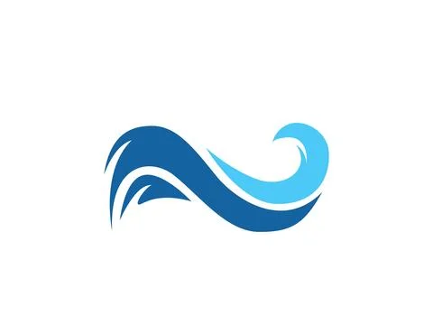 Wave logo vector background. Water icon template. Abstract sea, ocean surges Stock Illustration