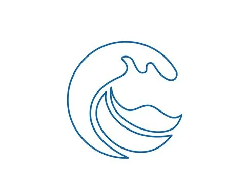 Wave logo vector background. Water icon template. Abstract sea, ocean surges Stock Illustration