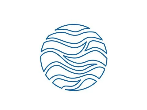 Wave logo vector background. Water icon template. Abstract sea, ocean surges Stock Illustration