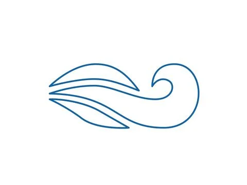 Wave logo vector background. Water icon template. Abstract sea, ocean surges Stock Illustration