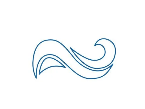 Wave logo vector background. Water icon template. Abstract sea, ocean surges Stock Illustration