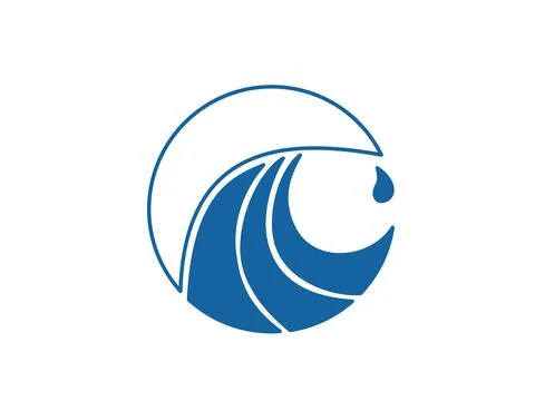 Wave logo vector background. Water icon template. Abstract sea, ocean surges Stock Illustration