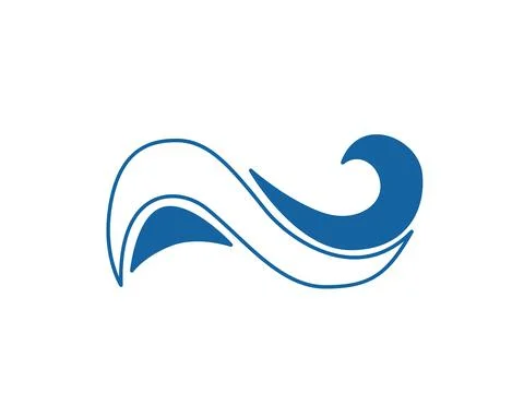 Wave logo vector background. Water icon template. Abstract sea, ocean surges Stock Illustration