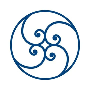 Wave logo. Vector round aqua swirl logotype symbol Stock Illustration