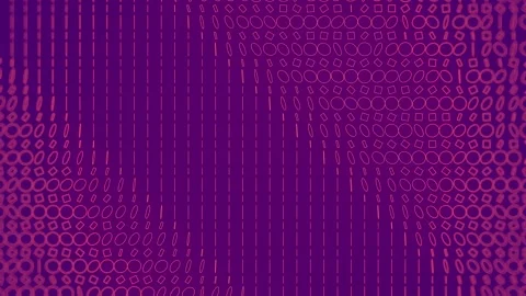 Wave loop animation strings of flat circles and squares. 3d rendering 4K Stock Footage 244663717
