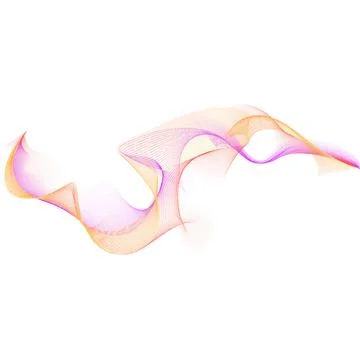 Wave of many lines flow purple orange gradient, vector abstract wavy stripes Stockillustratie