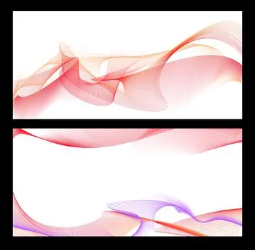 Wave of many red orange gradient lines flow, abstract wavy stripes, curvy Stock Illustration