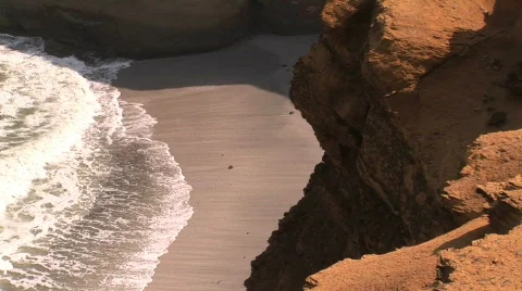 Wave meets shore in Peru Stock Footage 156755