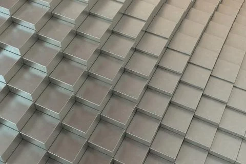 Wave Of Metal Silver Cubes Stock Illustration