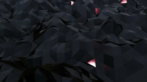 Wave motion of black low-poly triangles Stock Footage 125519383