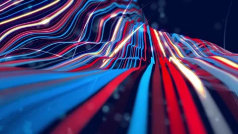 Wave motion of bright multicolored lines. video of vibrant colorful curves. 스톡 동영상 334024392