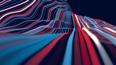 Wave motion of bright multicolored lines. video of vibrant colorful curves. Stock Footage 334026780