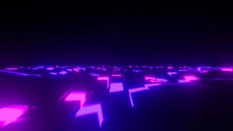 Wave Motion of Dynamic Light Floor Blue and Purple Stock Footage 137488934