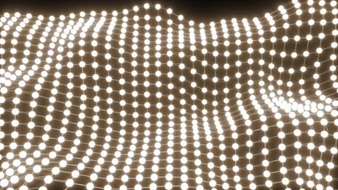 Wave motion of points. luminous abstract background Stock Footage 307984325