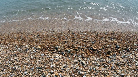 Wave Motion, Shingle Beach Stock Footage 36483070