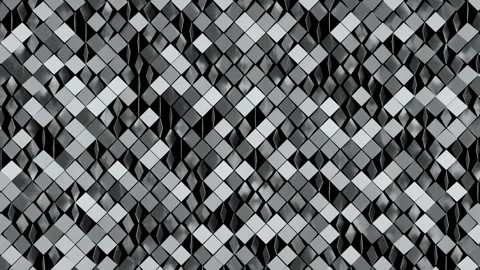 Wave-like movement of rhombs. Abstract computer graphics of geometric forms. Stock Footage 117483365
