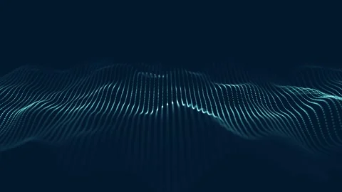 Wave with moving dots. Flow of particles. Cyber technology illustration. 스톡 동영상 152883414