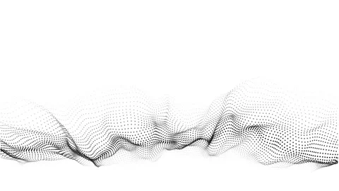 A wave of moving particles. Abstract 3d illustration on a white background. Stock Footage 154768749