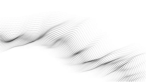 A wave of moving particles. Abstract 3d illustration on a white background. Stock Footage 154768764