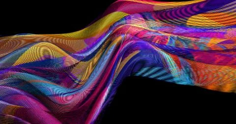 Wave multicolored textured background, silk texture Stock Illustration