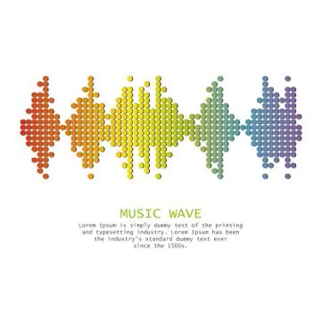 Wave music logo with shadow on white Illustrazione stock