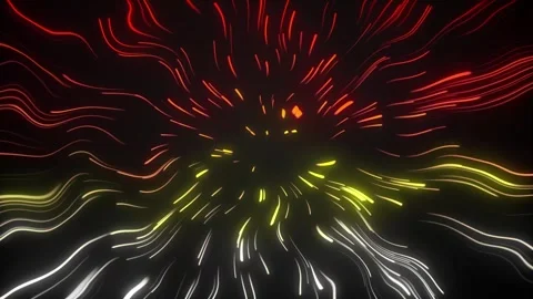 Wave neon gradient red yellow white glowing abstract seamless vj loop Stock Footage 290762427