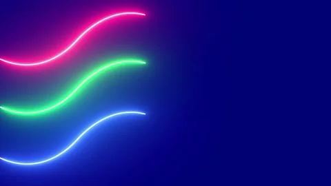 Wave Neon Lights Background With OF Blue Color Stock Footage 185965148