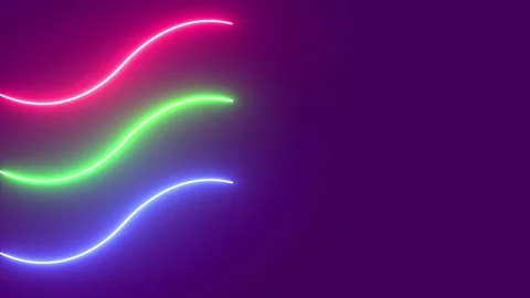 Wave Neon Lights Background With OF Purple Color Stock Footage 185965211