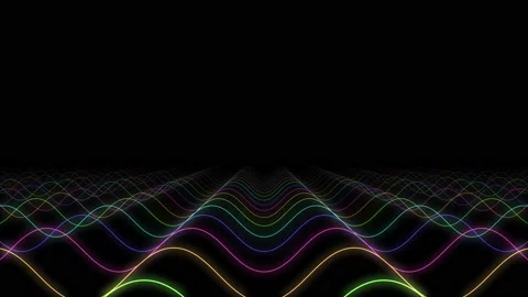 Wave Neon lines rainbow colored background B S3 Stock Footage 149923024