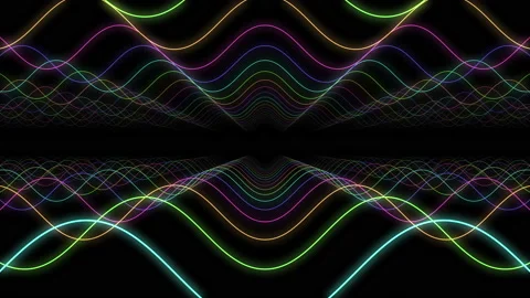 Wave Neon lines rainbow colored background B S4 Stock Footage 149923706