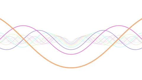 Wave Neon lines rainbow colored background B S5 white Video stock 150209757