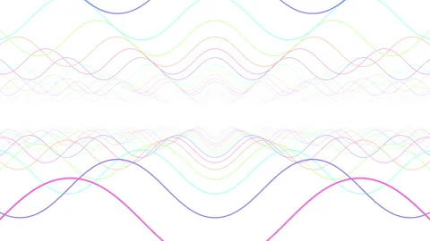 Wave Neon lines rainbow colored background B S8 white 스톡 동영상 150211401