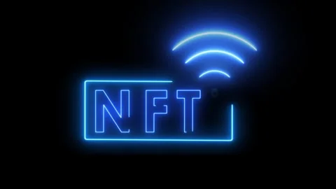 Wave nft neon icon animated symbols wave nft neon icon symbols 4k looping g.. Stock Footage 321987094
