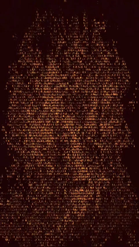 Wave Noise Glitch Effect Portrait Stock Footage 331080675