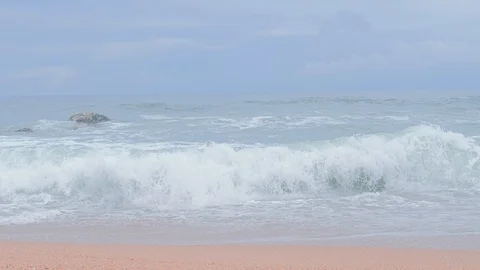 Wave of the ocean on the beach Stock Footage 127289287