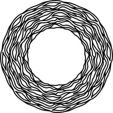 Wave ornate simple frame. Vector black and white illustration. Stock Illustration