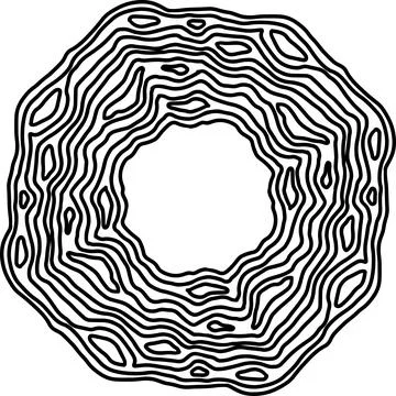 Wave ornate simple frame. Vector black and white illustration. 스톡 일러스트