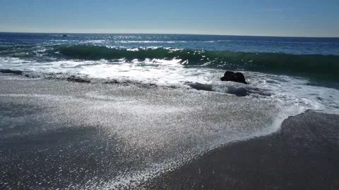 Wave at  Pacific ocean in Point Dume Malibu Stock Footage 274041901