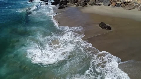 Wave at  Pacific ocean in Point Dume Malibu Stock Footage 274042098