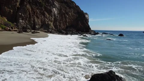 Wave at  Pacific ocean in Point Dume Malibu Stock Footage 274042171