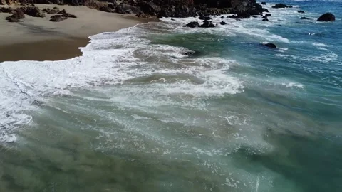 Wave at  Pacific ocean in Point Dume Malibu Stock Footage 274042349