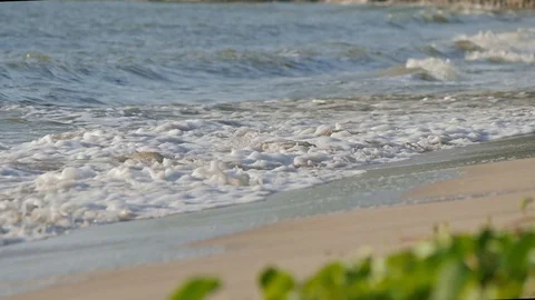 Wave Panning in Slow Motion Stock Footage 114214515