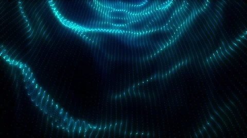 Wave of particles. Abstract background with a dynamic wave. Big data. Footage Video stock 242514010