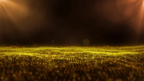 Wave of particles. Abstract background with a golden wave. Big data. Footage Stock Footage 242513817