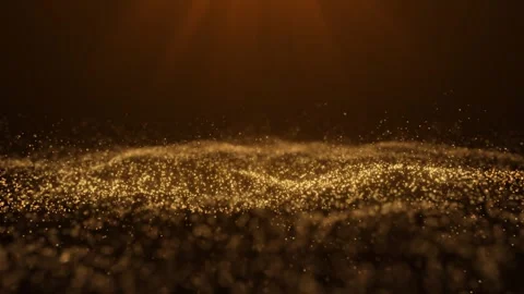 Wave of particles. Abstract background with a golden wave. Big data. Footage Stock Footage 242513884