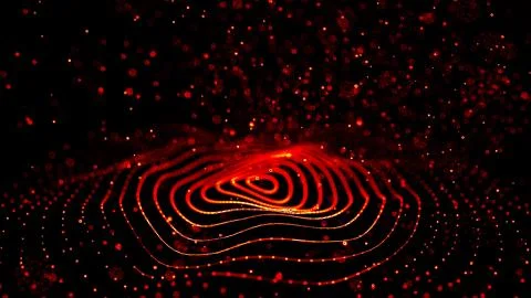 Wave of particles. Abstract current wave surface of ring circumferential line Stock Illustration