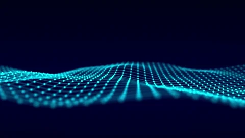 Wave of particles and lines. Big data visualization. Abstract dynamic wave. Video stock 203596949