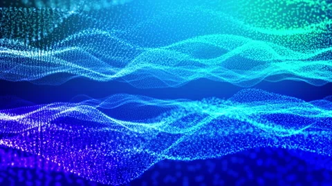 Wave particles background Abstract Blue dots wave form polygonal three dimension Stock Footage 168921322