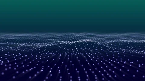 Wave particles background Abstract blue dots waveform polygonal three-dimensi Stock Footage 172110203